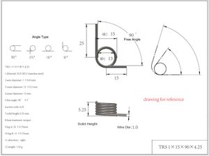 Resorte de Torsión Helicoidal de Acero Inoxidable Personalizado para Uso Industrial 1.4301/1.4310 UNS S3040017-7PH 2205 - Product Image 5
