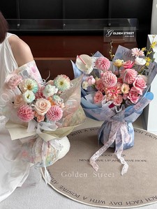 2024 New Release 35*50cm/pcs Sicilian <strong>Oilpainting</strong> Style Kraft Paper Floral Wrapping Paper for Wedding Birthday Gift DIY - Product Image 3