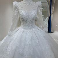 Jancember DW0091 Robes de mariée musulmanes à nœud avec long train