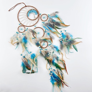 Attrape-rêves Cherokee Popodia fait main en gros, 6 pouces, attrape-rêves turquoise fait main <span class=keywords><strong>avec</strong></span> plume, décoration murale - Product Image 2