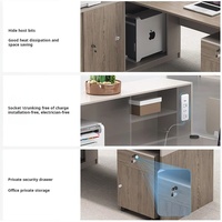 Juego de escritorio y silla de oficina financiera simple y moderna, diseño contemporáneo, computadora de estación de trabajo para personal de 4/6 personas