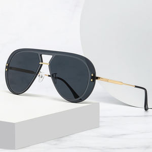 Lunettes de <span class=keywords><strong>soleil</strong></span> une pièce sans cadre pour hommes, mode vintage, conduite en plein air, crapaud classique, miroir - Product Image 4