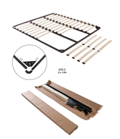 Marco de metal para cama de fácil montaje, listón individual de madera de tamaño king