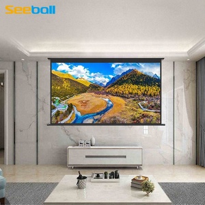 Seeball 120 inch 16:9 cơ giới màn hình <span class=keywords><strong>RF</strong></span> điều khiển từ xa điện màn hình chiếu điện tử máy chiếu màn hình nhà máy - Product Image 4