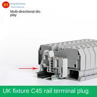 RT Haute Qualité E-UK C45 35mm Bornier de fixation sur rail DIN Gris PA66 pour électriciens
