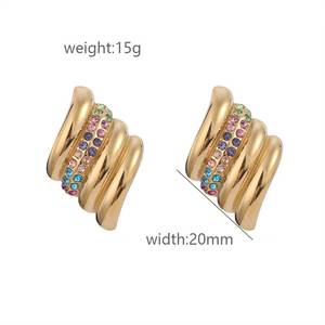 Pendientes de letras de lujo Ins Diseño de metal popular Pendientes de diseño de joyería de moda - Product Image 2