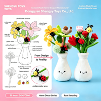 Jouet en peluche créatif personnalisé OEM ODM en forme de vase à fleurs et d'insectes, poupée pour arrangement floral, jolie décoration de table, célébrité d'Internet