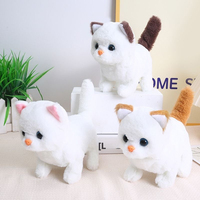Jouet interactif électrique en peluche pour enfants, chat qui marche et qui miaule, poupée pour jeu d'imitation, cadeau d'anniversaire éducatif