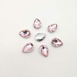 光沢のあるダイヤモンドガラスクリスタル石黄色涙滴ラインストーンダイヤモンドアートアクセサリー - Product Image 4