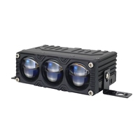 DHAA Triple Eyes BI LED Phare auxiliaire 6500K Double laser Faisceau haut/bas 115W Lentille auxiliaire Biled pour calandre automobile