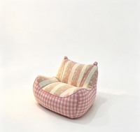 Nouveau fauteuil paresseux esthétique pour enfants, canapé inclinable individuel à carreaux et rayures, canapé respirant pour enfants pour salon et chambre