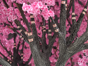 Nuovi Prodotti Grande Albero di Fiori Artificiali in Seta <span class=keywords><strong>Rosa</strong></span> per Decorazioni, Pianta Grande in Fibra di Vetro, Albero di Fiori di Ciliegio - Product Image 3