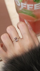 Xinfly Romantic 18K Gold Single Stone Natural Pink Morganite Gemstone Ring - Product Image 5