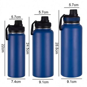 Custom logo 18oz 32oz 40oz Wide Mouth Gym Thermos <b>Flask</b> Stainless Steel Powder Coated Sports Insulated Water <b>Bottle</b> with Lids - Product Image 2