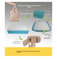 Matelas gonflable transfrontalier à pompe intégrée, simple/double, à gonflage automatique par un seul bouton, amovible, facile à nettoyer, en coton