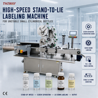 Machine d'étiquetage industrielle à grande vitesse pour flacons et ampoules, alimentation verticale vers étiquetage horizontal pour petits contenants instables