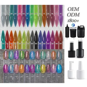 OEM/ODM Professional Nail Fabricante Private Label Baixo Moq Atacado Preço 15Ml 1800 + Cor Gel Base De Borracha Com Amostra Grátis