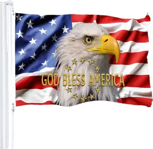 Bendera Amerika kustom untuk luar ruangan 3x5 luar ruangan bendera patriotik AS Tuhan memberkati Amerika bendera AS Hari Kemerdekaan