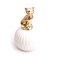 2023 nouveau Style vente chaude Style nordique doré Animal rond anneau boîte à bijoux en céramique boîte à bijoux