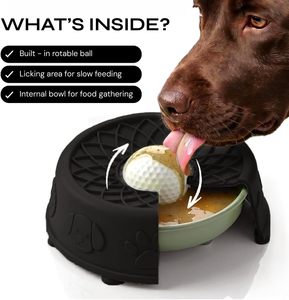 Bol à lécher pour chien 2026 avec balle, en silicone, design floral, antidérapant, pour soulager l'anxiété - Product Image 5