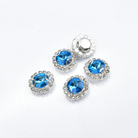 Strass en verre rond de 10 mm à 16 mm, forme de tournesol, à dos plat, paillettes, cristaux, pierres à coudre sur les vêtements, artisanat