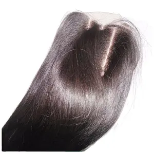 Full Cuticle Style HD Lace Top Closure Filipino Natural Straight Human Hair Three Part For Pretty Girls