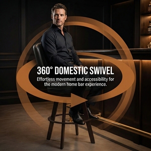 كراسي بار صناعية حديثة شديدة التحمل من الجلد، كراسي حانات تجارية بإطار فولاذي ملحوم بالكامل ودعم ظهر مرن للفنادق والصالات الرياضية - Product Image 5