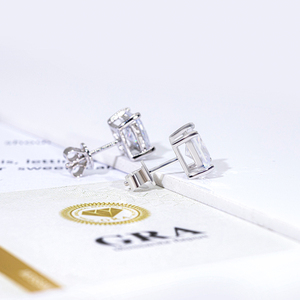 Boucles d'oreilles carrées en promotion, diamants moissanite VVS, plaqué or, argent sterling 925, testeur de diamants inclus, style diamant tendance, unisexe - Product Image 3