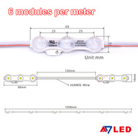 Garantie de 5 ans Module LED 3 pièces SMD2835 12V 1.2W 120lm IP68 pour lettres de canal Certifié Samsung LED /CE