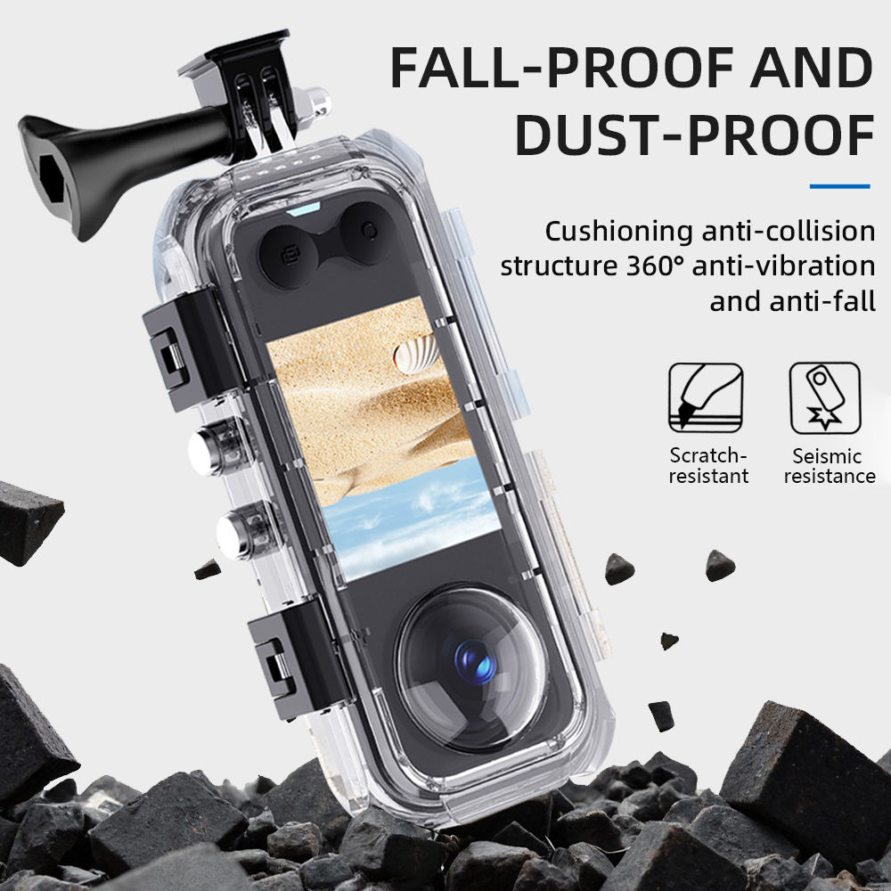 Hongdak for Insta 360 X5 High Quality 60m/197ft Waterproof Underwater Protective Housing Diving Case for Insta360 X5