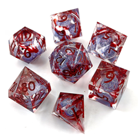Ensemble de dés polyédriques à angle droit en résine gravée de luxe pour D&D (Dungeons & Dragons), 1 pièce, pour adultes