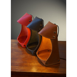 Desktop leather storage tray, table lamp-style storage box, remote control box, standing leather lampshade, ambient <b>light</b> <b>shade</b>. - Product Image 5
