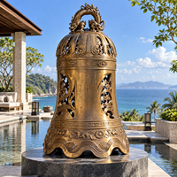 Sculpture de cloche antique en bronze, laiton et cuivre, grande cloche de temple personnalisée pour hôtel, cour, jardin, musée, place publique