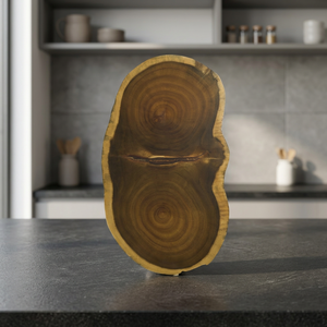 Planche à découper carrée en bois massif, antidérapante, durable, compatible lave-vaisselle, design à grain naturel - Product Image 3