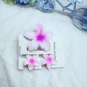 नए रंगीन उत्तम अंडे के फूल के तीन टुकड़े प्लास्टिक के बाल क्लिप सेट मीठे सिर के बाल कटवा क्लिप - Product Image 6