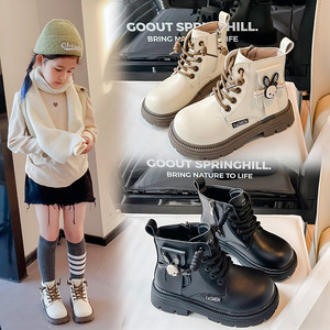 Chaussures d'hiver pour enfants, bottines chaudes doublées de polaire pour filles, bottes mignonnes à semelle en caoutchouc avec <span class=keywords><strong>strass</strong></span> et lapin, bottes à la mode pour enfants - Product Image 2