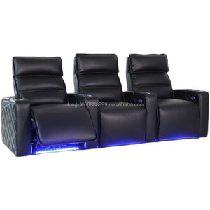 Ensemble <span class=keywords><strong>de</strong></span> canapés inclinables à double appui-tête en cuir véritable moderne pour la maison, l'hôtel, le bureau, les salles <span class=keywords><strong>de</strong></span> cinéma - pour une utilisation dans le salon - Product Image 4