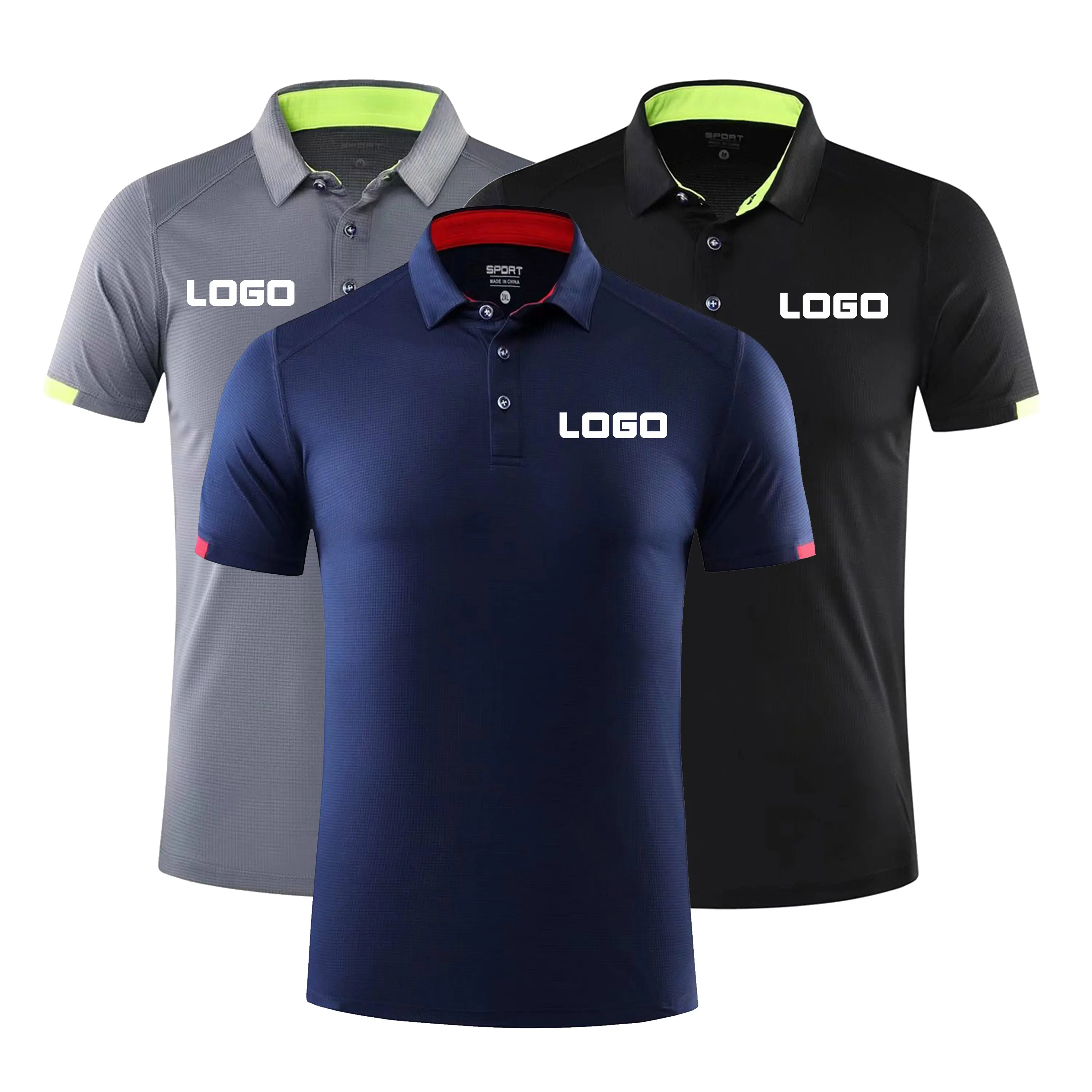 Vente chaude d'usine chemise de golf hommes pour l'été unisexe coupe sèche polyester polos sport