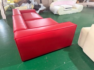 Sofá Seccional de cuero genuino de piel de vaca roja de 3 plazas de lujo superventas 2025 para muebles modernos para el hogar o el restaurante - Product Image 6