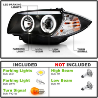 Pour BMW Série 1 (E87/E81/E82/E88) 2004-2013, ensemble de phares LED, remplacement de phare de voiture, pièces automobiles fournies par l'usine - Une paire