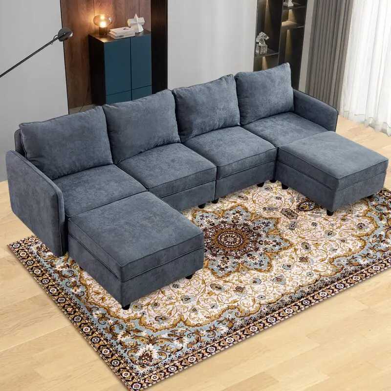 SANS Upholstered round arm sofa set modular couch sectional sofas for living room
