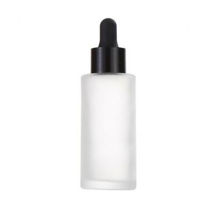 20ml 30ml 50ml High Quality Classic Flat Shoulder White Frosted Transparent Glass Essential Oil Push Button <b>Dropper</b> <b>Bottle</b> - Product Image 3