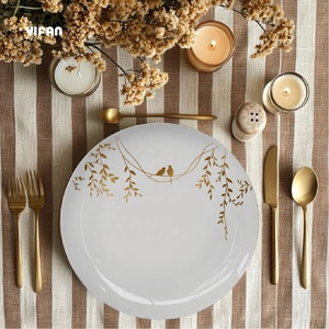 Bird Pattern Ceramic Plates Luxury Table Decor Dinner Plate <b>Set</b> Event Rental Wedding Plate <b>Set</b> - Product Image 1