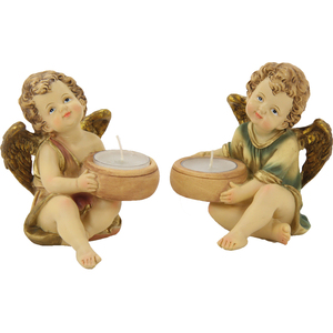 ZICOM Ensemble de 2 bougies chauffe-plat ange gardien assis, décoration d'intérieur, Allemagne, environ Modèle de 12 cm de hauteur 9069-E242 - Product Image 1