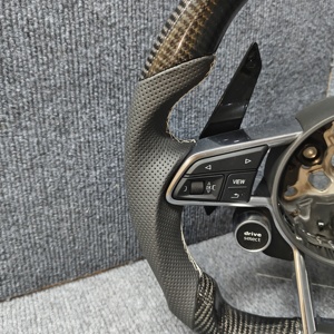 Volant en fibre de carbone personnalisé pour Audi A3 A4 A5 A6 S3 S4 S5 <span class=keywords><strong>S6</strong></span> S7 RS3 RS4 RS5 Q3 Q5 Q7 <span class=keywords><strong>RS6</strong></span> R8 TT A7 TTRS Accessoires de voiture - Product Image 2