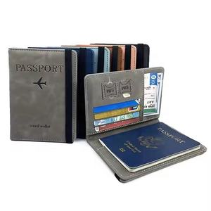 Couverture de livre de passeport minimaliste unisexe Porte-cartes de voyage RFID avec bande élastique fixe - Product Image 3