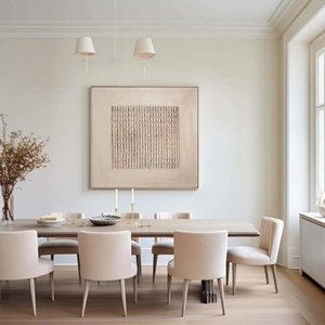 Arte Mural Minimalista Enmarcado, Texturizado en 3D, <span class=keywords><strong>Pintura</strong></span> al Óleo Hecha a Mano, Decoración de Sala de Estar, Estilo Wabi Sabi - Product Image 5