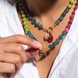 Handmade <strong>Boho</strong> Statement Jewelry Gold Plated Removable Pendant Choker Colorful Beaded <strong>Necklace</strong> - Product Image 1