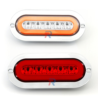 2024 Top vendeur 6 pouces placage lumière latérale 25 LED ovale rouge ambre feu arrière arrêt frein feu arrière pour camion remorque nouveau
