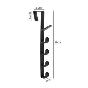 Ganchos para colgar sobre la puerta con cinco ganchos, material ABS, para guardar abrigos y sombreros, para armario, dormitorio, en colores blanco, marrón y negro. - Product Image 4